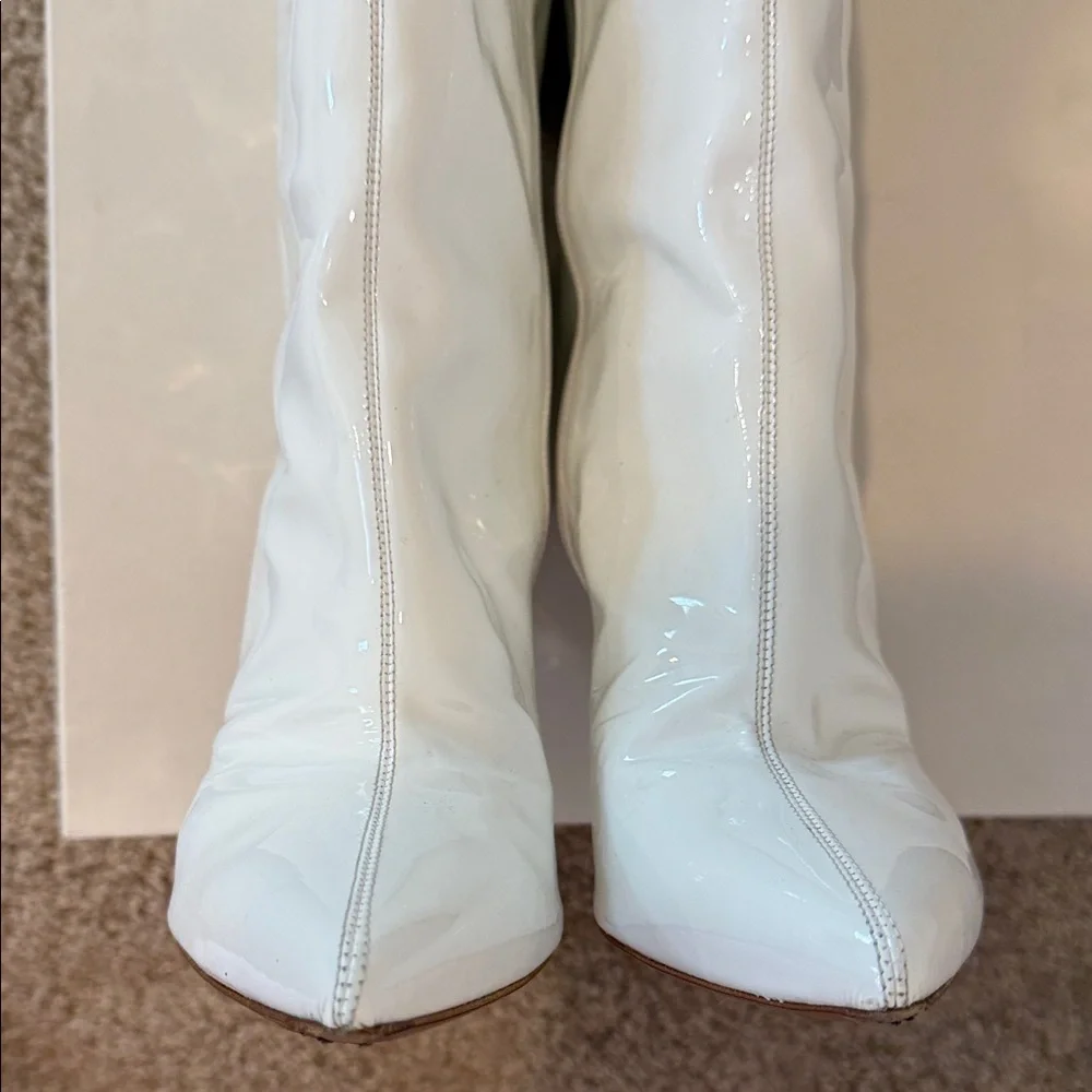Alexandre Vauthier Patent Leather Over-the-Knee Boots – White – Size 37